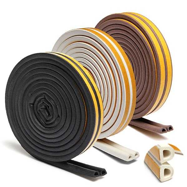 Lis Strip Pintu Door Noise Insulation D Tape 9x6mm 10M KK-062 GANCHUN