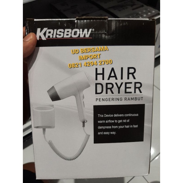 hair dryer KRISBOW pengering rambut dengan hanging bracket