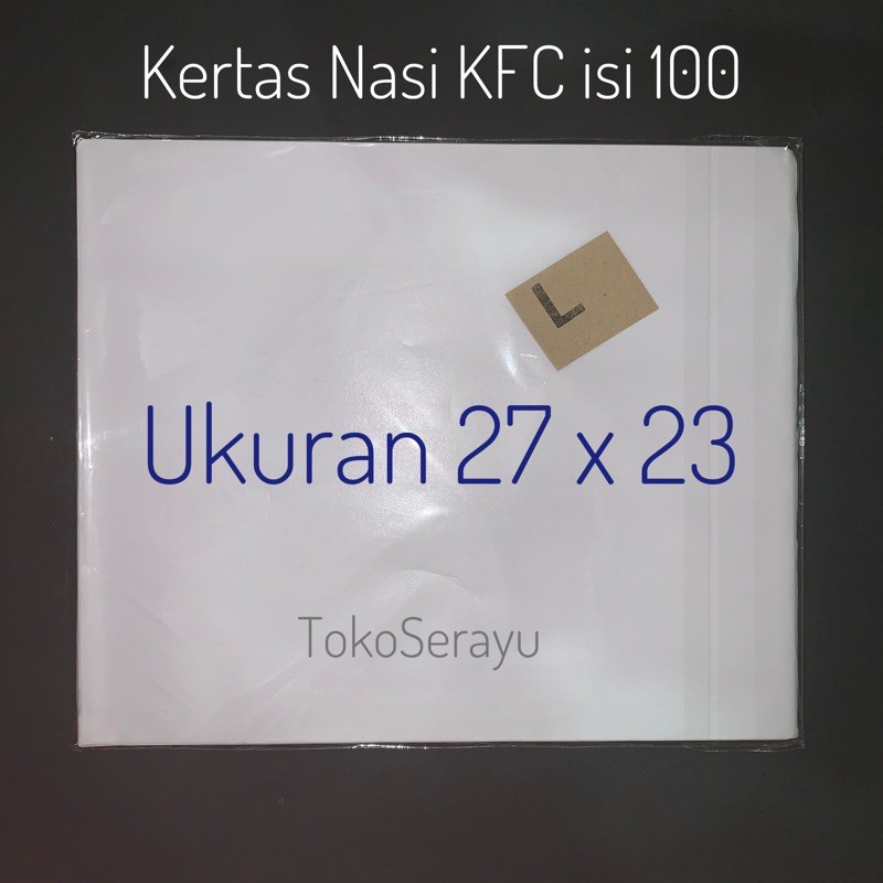 

Kertas Nasi KFC isi 100 Ukuran 27x23 cm Pembungkus Nasi