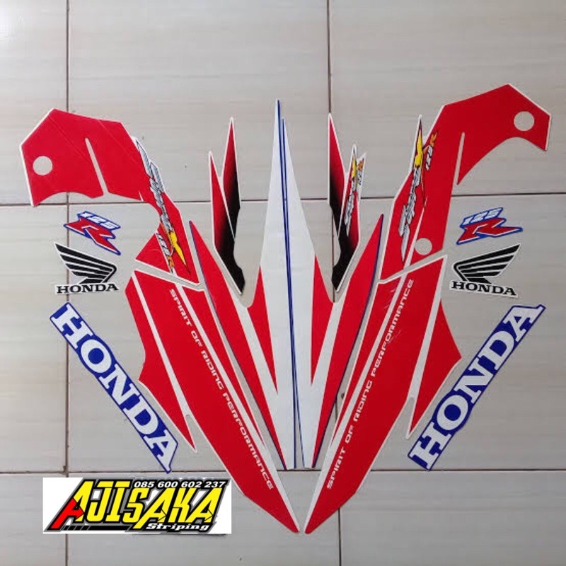 striping stiker lis les supra x 125 2005 2006 cw putih biru putih