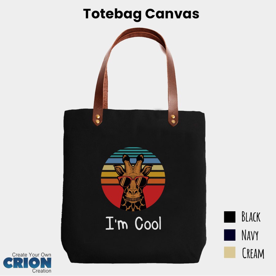 Totebag Canvas Synthetic Leather Strap Animal Cool Series - By crion