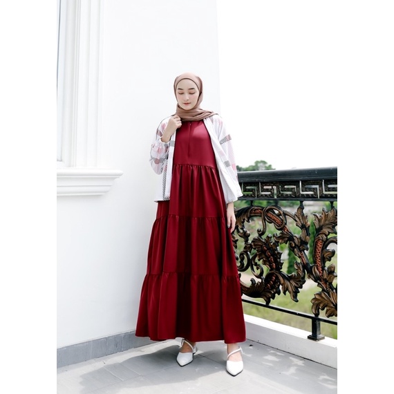 Kalla Maxi -+ (Ld 100 pjg 133) - Inner Dress Tanpa Lengan Polos Shakila Busui