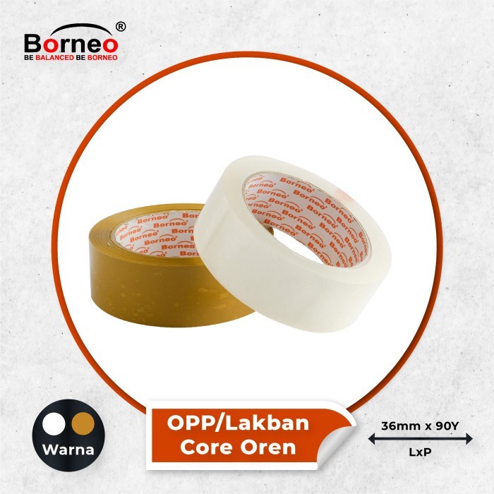 

Borneo OPP Lakban Bening / Coklat 36 mm x 90 Yard - Cokelat - Cokelat