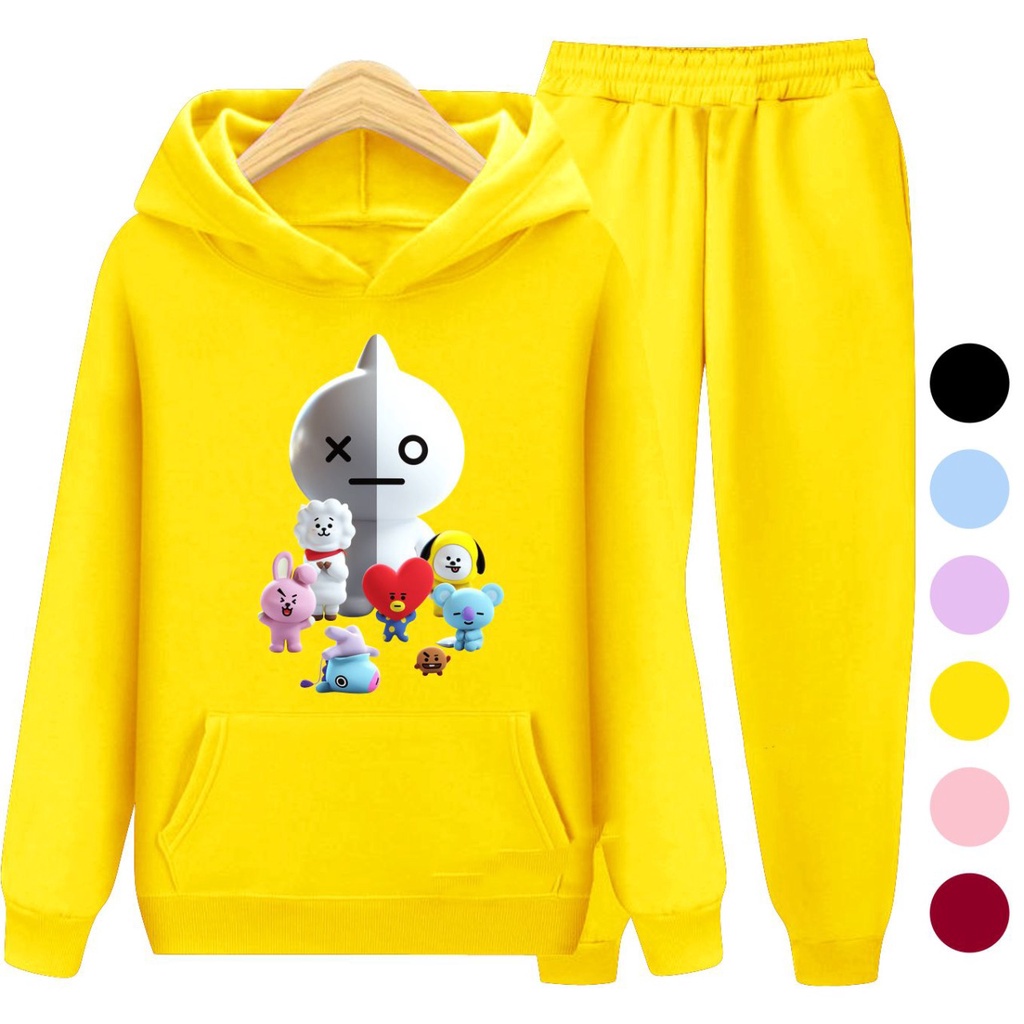 Setelan Sweater Anak BT21 Hoodie Anak Perempuan / Sweater Anak Korea S - XXL