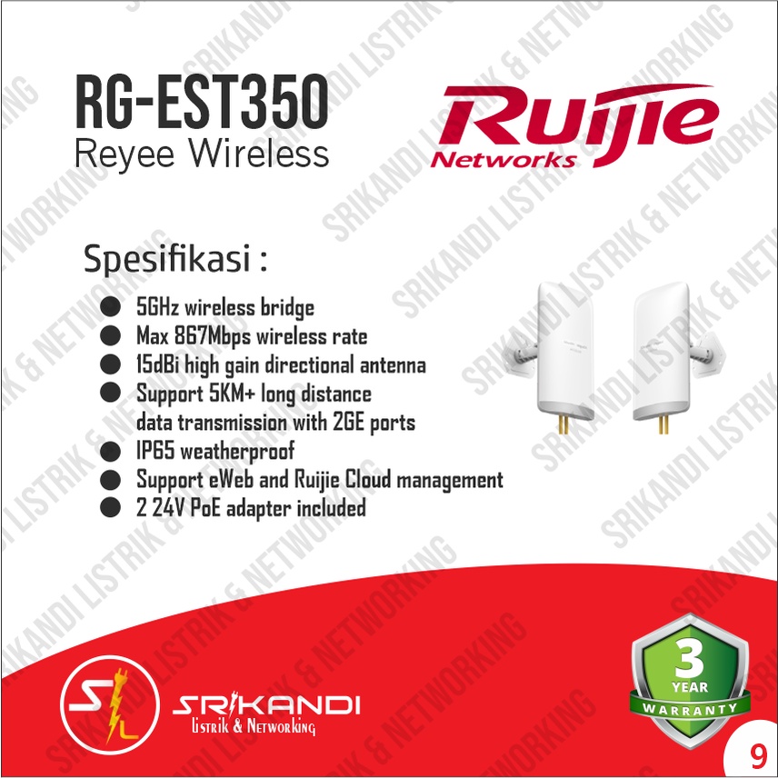 5GHz Wireless Bridge Ruijie Reyee RG-EST350