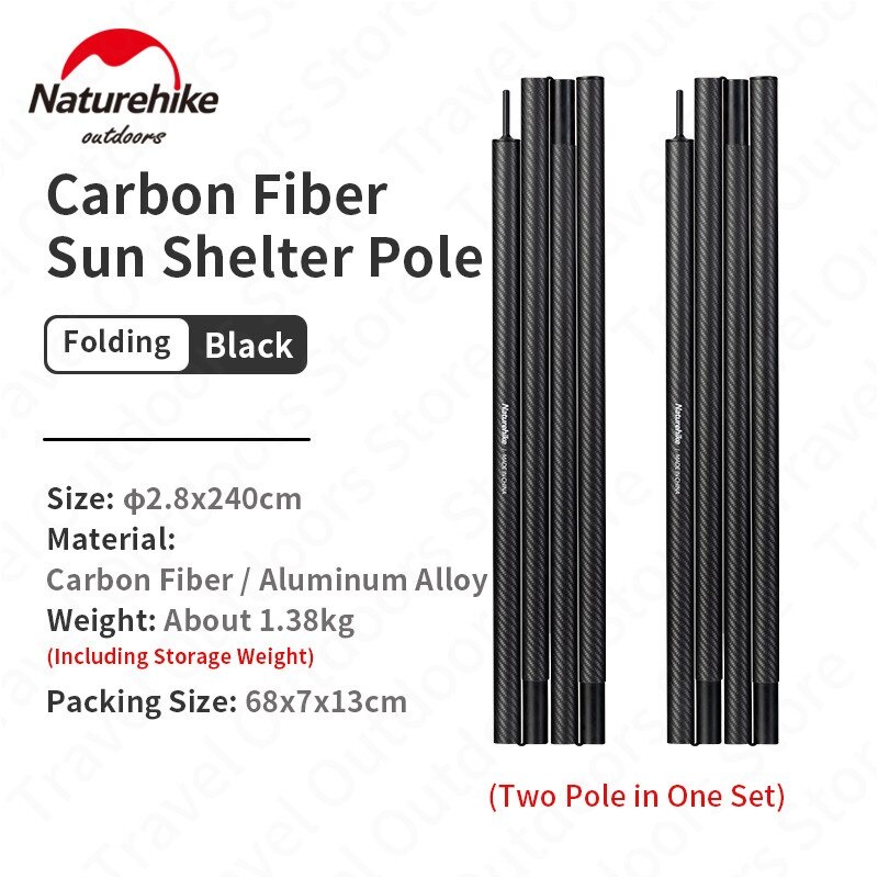 TIANG FLYSHEET CARBON FIBER NATUREHIKE NH21YW137 AWNING ROD AKSESORIS TENDA FOLDING CAMPING TONGKAT 