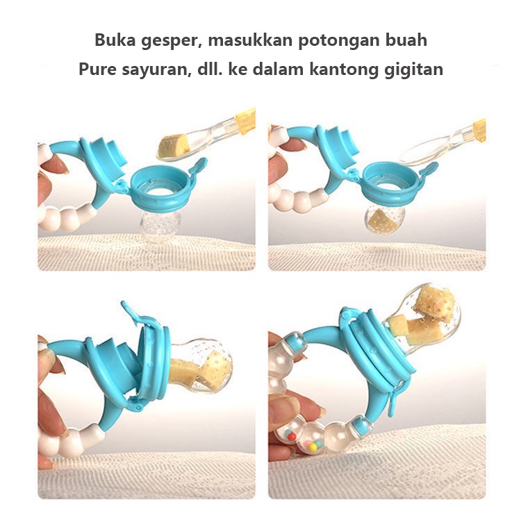 Empeng Dot Buah Anak Bayi Fruit Feeder Rattle Teether Kompeng Pacifier Gigitan Bayi (E30)-6