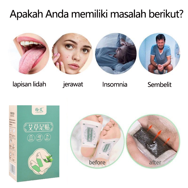 Koyo kaki Detox Foot Patch Wormwood Herbal 50PCS Slimming Relief Kelelahan, Dehumidification, Menenangkan Tidur,Detoksifikasi