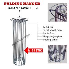 TERMURAH Folding Hanger 24 Stik Stick Besi Kawat Besar Gantungan Baju Bayi Popok Anak Dewasa Bulat