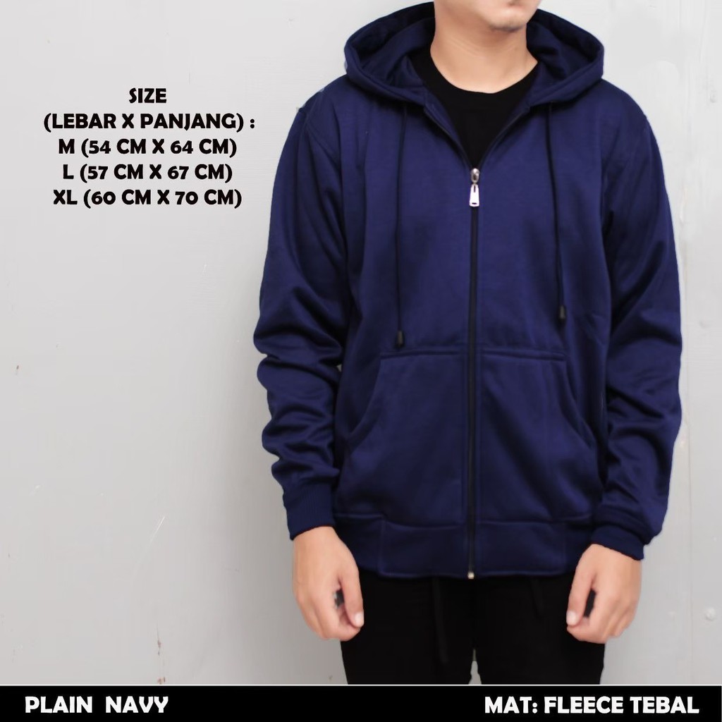 Jaket polos Ukuran M, L, XL, XXL  Pria Wanita dengan zipper Ritsleting Hoodie Sweater