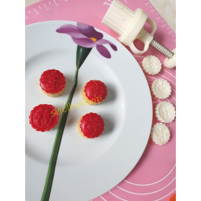 2pc cetakan nastar jumbo taiwan FU  chongsam imlek press 30gr / 50gr cake mould besar tekan mooncake