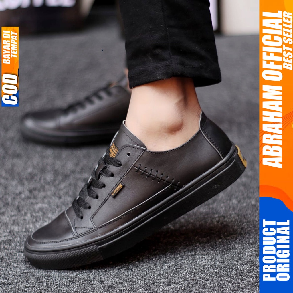 ABRAHAM x DANTE Sepatu Sneaker Pria Sepatu Pria Casual Sneakers Kulit Asli Cowo/Cowok Sepatu Kasual Semi Formal Kerja Kantor Kuliah Gaya Santai Keren Kekinian Original Murah Terlaris