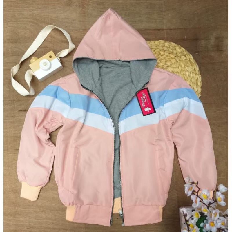 Jaket anak laki-laki perempuan hoodie model resleting warna warni jaket hoodie anak