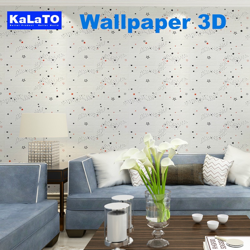 (KaLaTO) Wallpaper dinding 3d motif gambar wallfoam Dekorasi Kamar murah 70x77cm-8