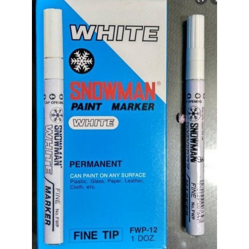

Office & Stationery | Alat Tulis | Spidol Putih Permanent Isi 12 Pcs (Paint Marker Snowman) | Best Seller