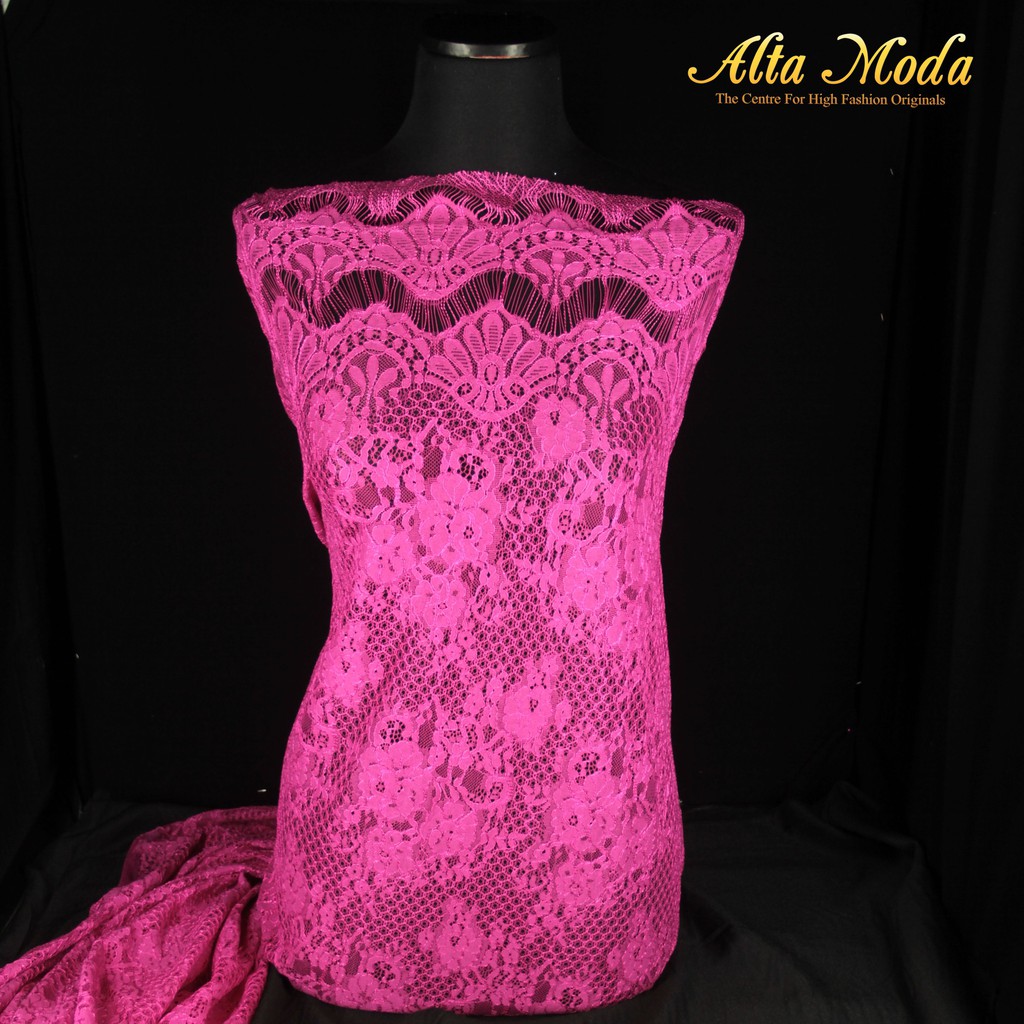 

Alta Moda Brokat Semi Perancis Cord Kraton Bunga Pink (2.5M)