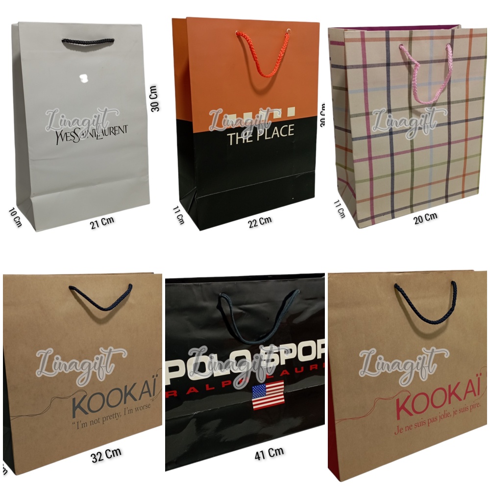 ( Ecer ) PAPER BAG SHOPPING BAG TAS KADO KERTAS KECIL BESAR POLOS COKLAT WARNA GOODIE BAG BERBAGAI MACAM UKURAN MERK WARNA