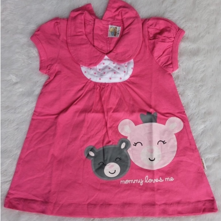 Baju Dress Bayi pink / Dress Gaun Bayi Pink Fanta usia 3-6 bulan baju bayi perempuan