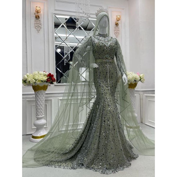 Gaun pengantin duyung squen premium/Wedding dress