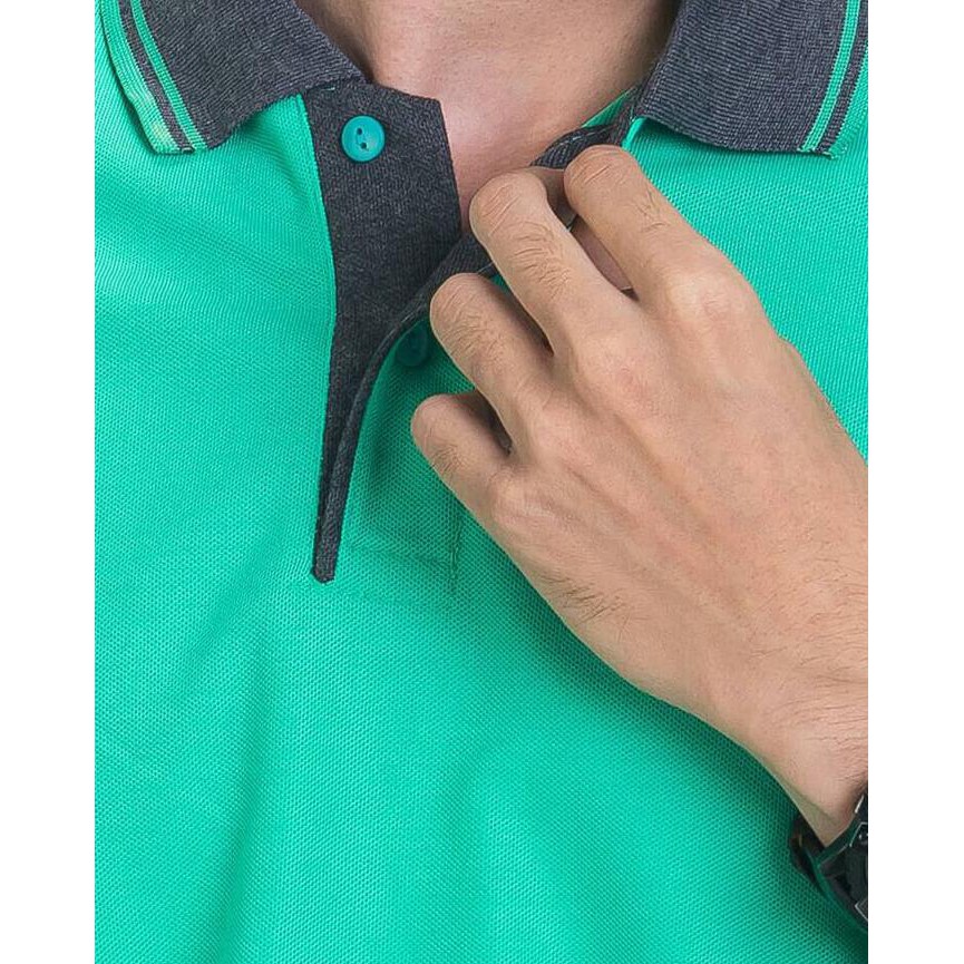 Baju Kaos Kerah Polo Shirt Pria Hijau Mint Top Quality