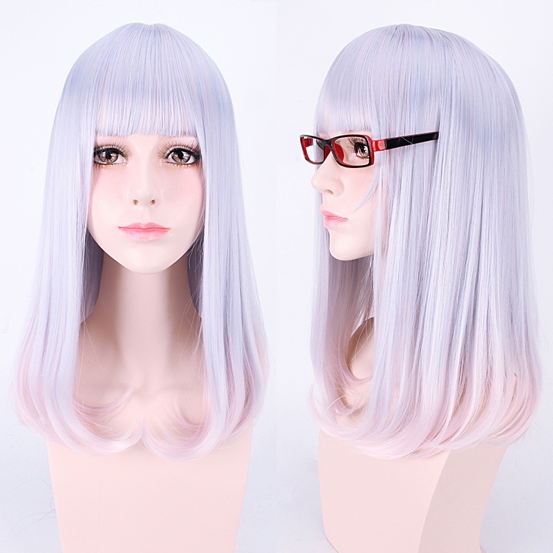 LOL-155 wig rambut palsu daily lolita cosplay pastel pink ungu bob lavender