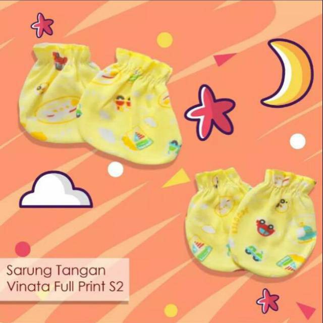 SET SARUNG TANGAN KAKI BAYI VINATA FULL PRINT