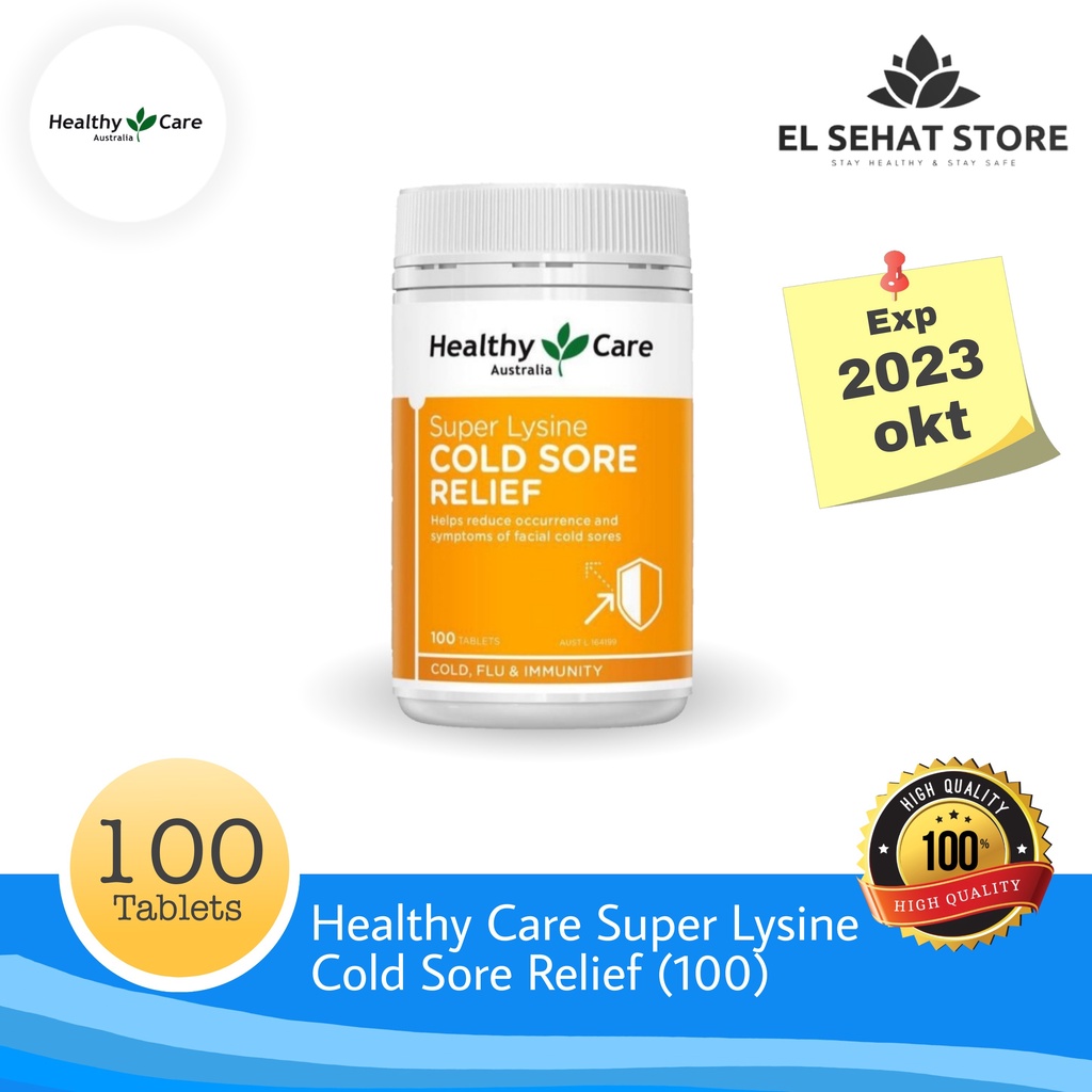 Healthy Care Super Lysine Cold Sore Relief 1000mg 100 Tablets