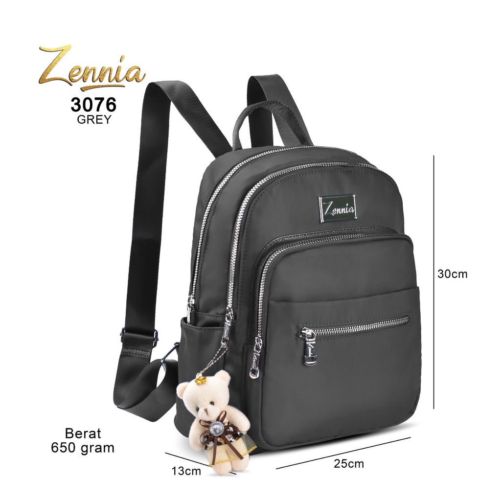 (TSI) Tas Wanita Zennia 3076 Tas Ransel Korea Tas Wanita Punggung Import Kantor Kerja Sekolah Kuliah Outdoor Trendy Fashion Style Travel Casual Backpack Serut Anak Remaja Perempuan Selempang Cewek Bag