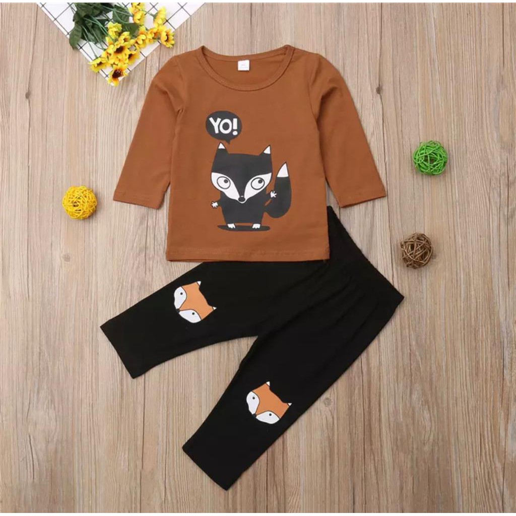 SETELAN ANAK ANAK BAJU ANAK 1-5 TAHUN KUCING YO BAJU ANAK LAKI LAKI BAJU ANAK PEREMPUAN