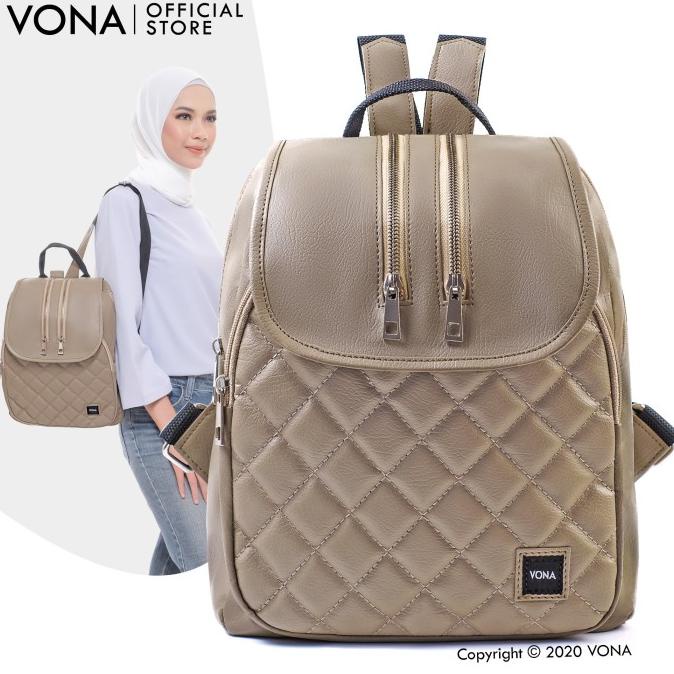 VONA Tas Ransel Wanita / Backpack Quilted Detail Zipper - DIANDRA