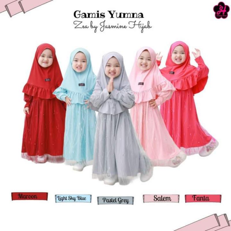 GAMIS  ANAK 1-8 THN GAMIS YUMNA ZEA ORI TERBARU GAMIS SET HIJAB ANAK
