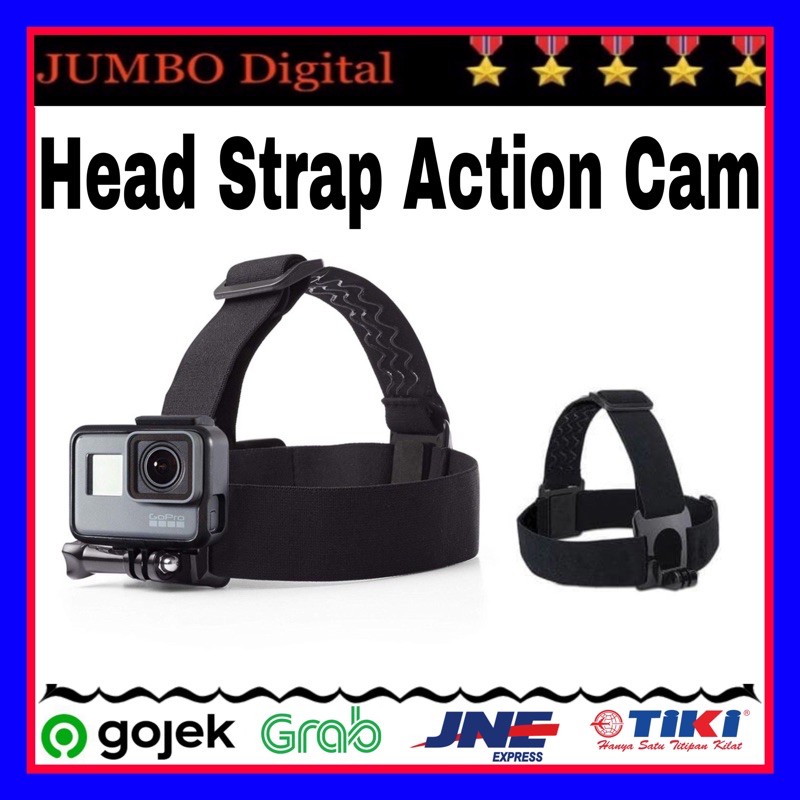 Head Strap Action Cam Gopro Xiaomi Sbox Brica dan lainnya ikat kepala