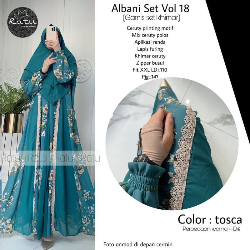 ALBANI SET VOL 18 GAMIS SET KHIMAR CERUTY PREMIUM  TERMURAH TERLARIS