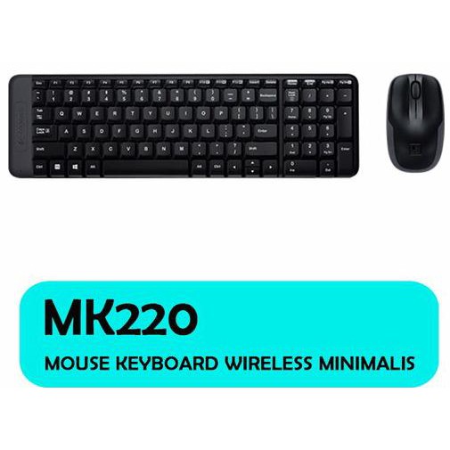 Paket Combo Logitech MK220 KEYBOARD MOUSE WIRELESS Resmi original