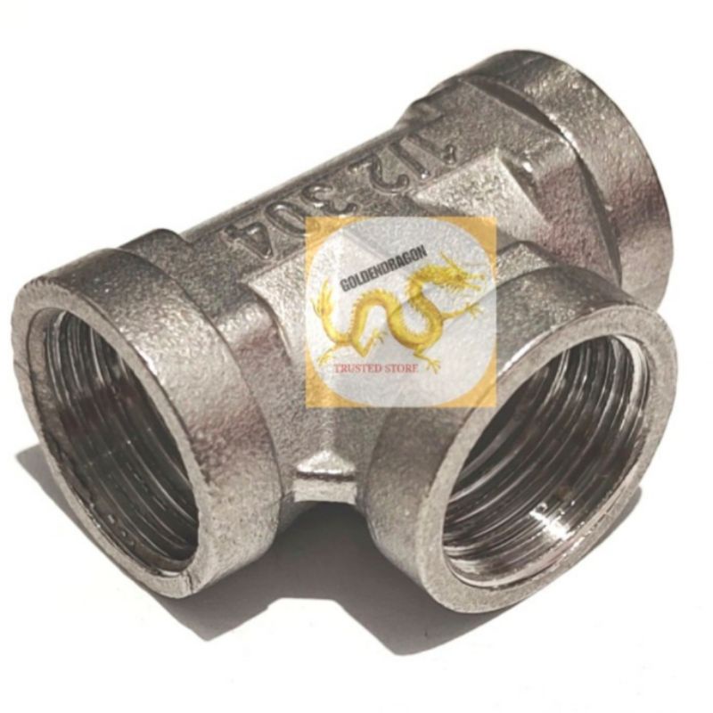 Tee drat dalam 1/2 inch T stainless steel