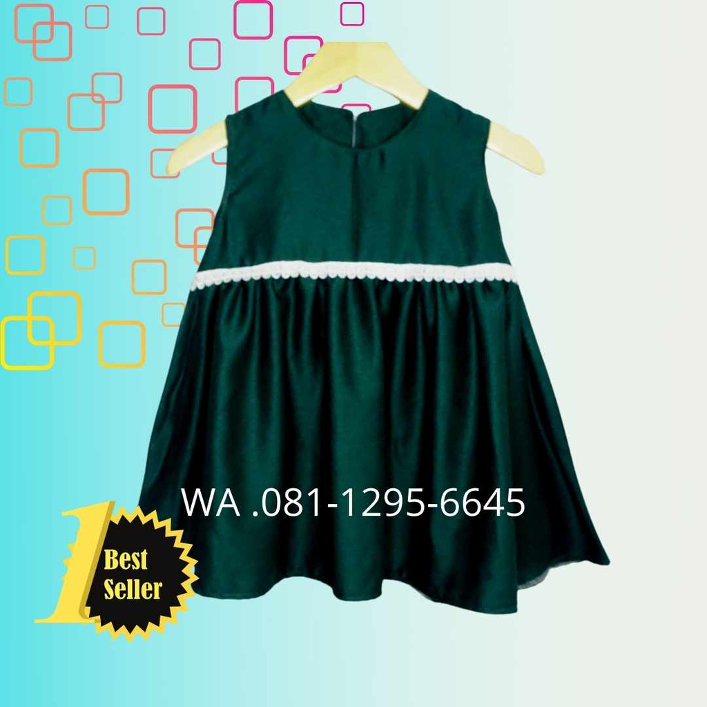 Dress Anak Yukensi warna Hijau Botol