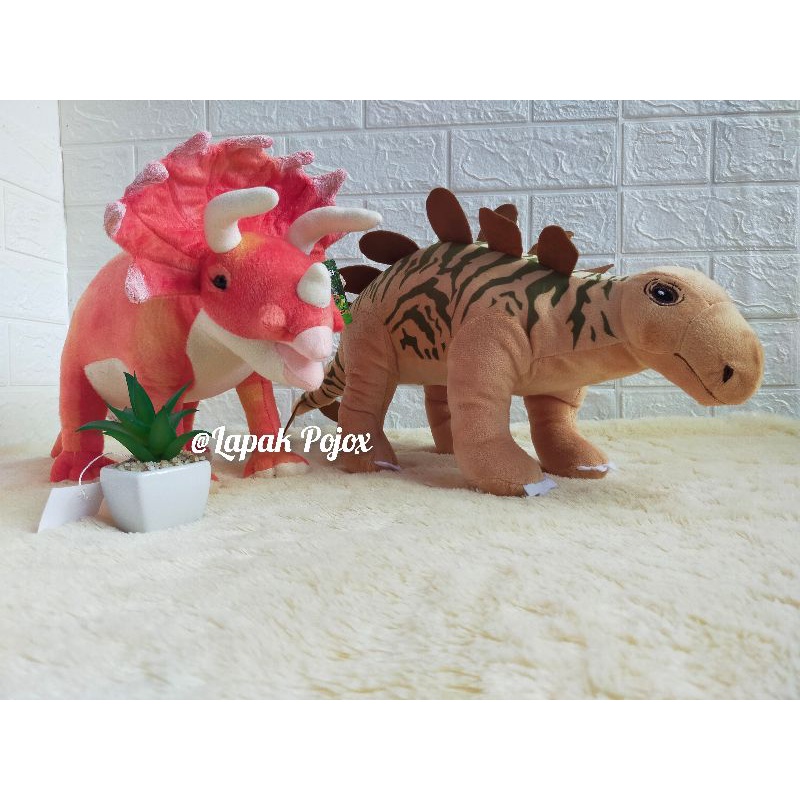 Boneka Dinosaurus TRICERATOPS &amp;  STEGOSAURUS