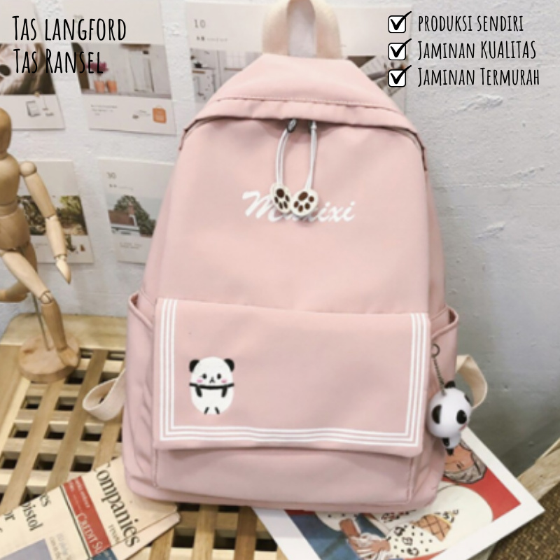 Tas Ransel Wanita - Tas Sekolah Kuliah Kerja Traveling Remaja Dewasa Model Korea Bagus Fashion Stylish Terbaru Murah Kekinian Besar Lucu Simple Casual Elegan Import Lokal Original Perempuan Cewek