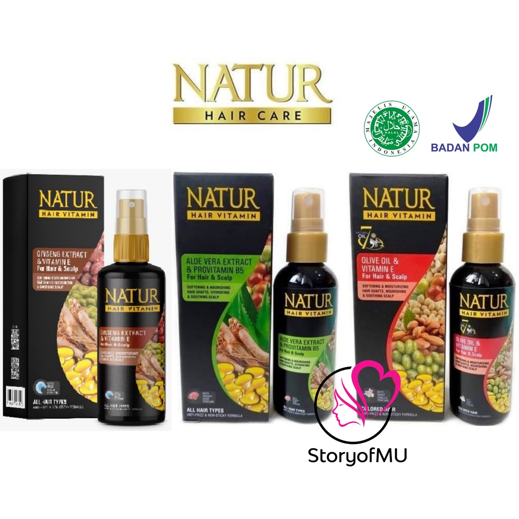 Jual NATUR Hair Vitamin Aloe Vera / Olive Oil / Ginseng Extract Vitamin