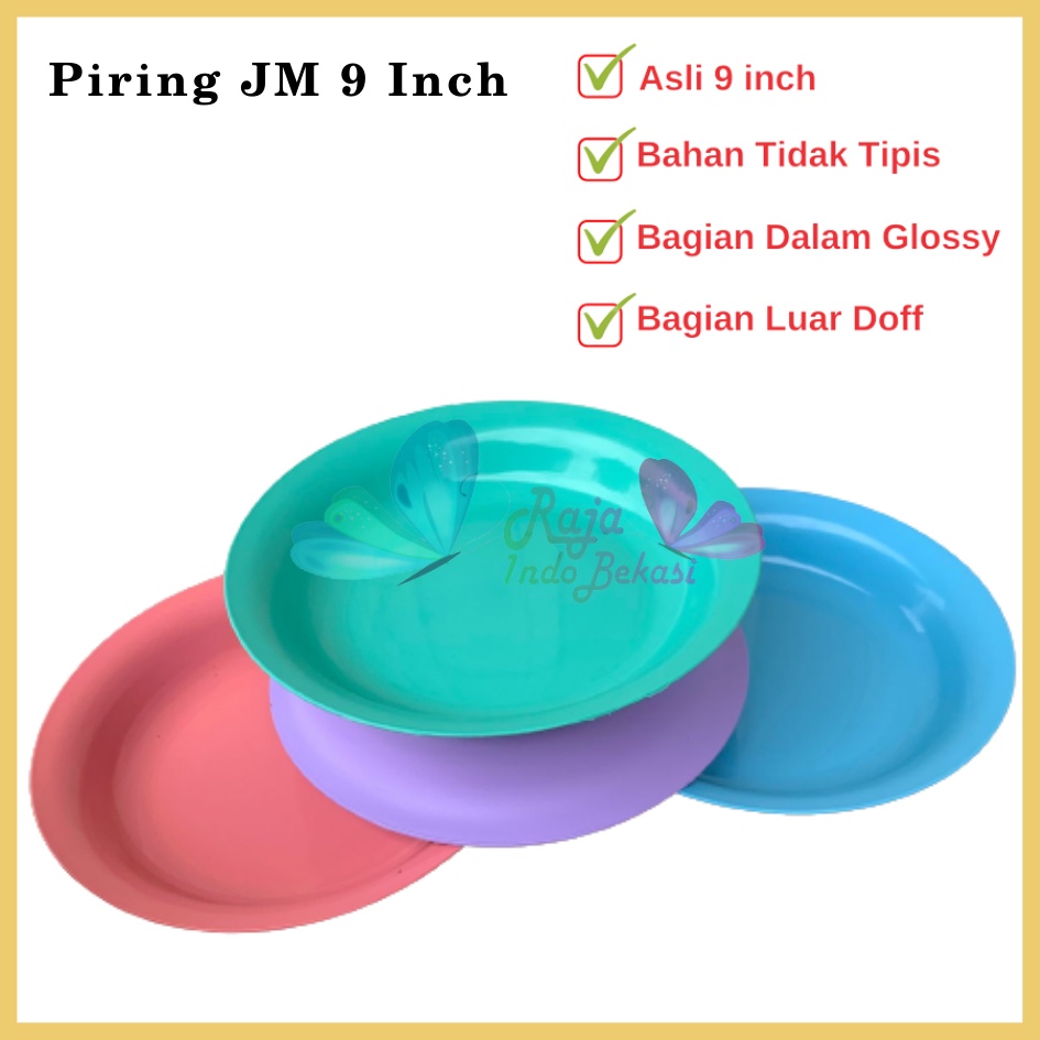 PROMO Piring Plastik JM 9 Inch Warna Pastel Piring Kecil Besar Set Makan Plastik Acara Pesta Melamin Rotan Murah Lusinan 1 Lusin Putih Murah Termurah - piring bulat ayam plastik 9 inch - Piring Porcelain Diameter 21 cm | Piring Makan Keramik