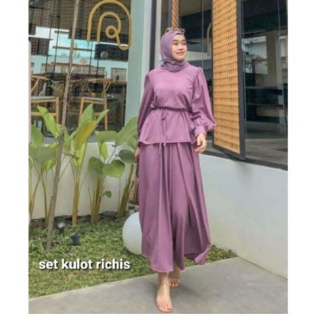 SETELAN MUSLIM WANITA / SET KULOT / PAKAIAN MUSLIM WANITA / SETELAN KULOT WANITA / BAJU KULOT WANITA