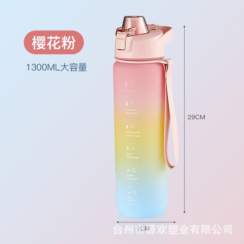 Botol Motivasi Pastel Gradient 1 Liter Original Tritan