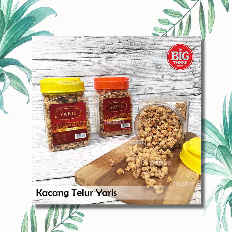 Yaris Kacang Telur Toples 300gr rasa Bawang dan Pedas - thebig3 enak murah varian mantap
