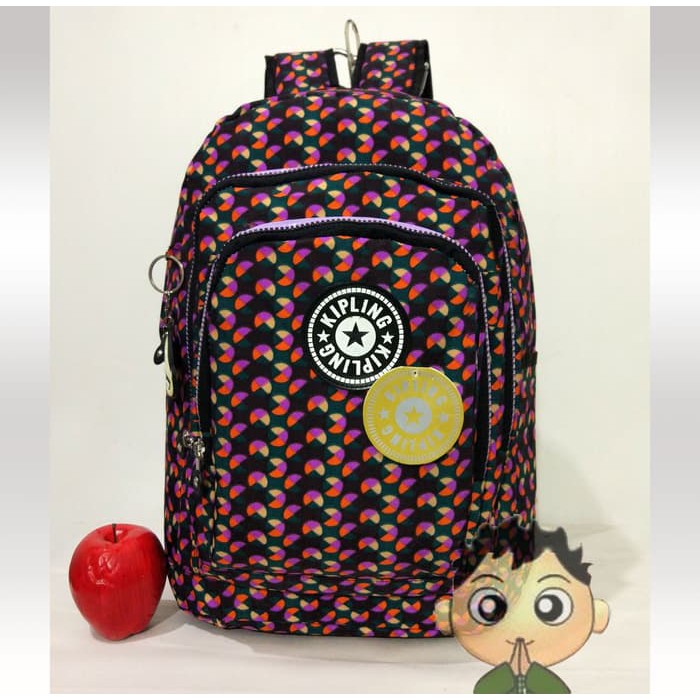 Tas Ransel kipling Besar Black motif Evdo 010 HC