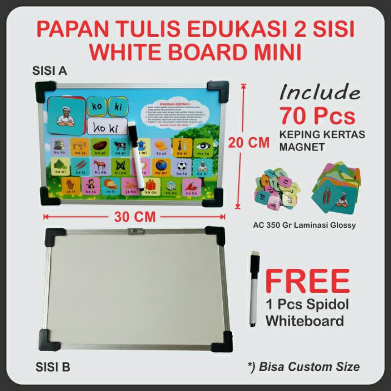 

PAPAN TULIS EDUKASI 2 SISI WHITEBOARD MINI MULTIFUNGSI