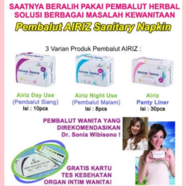 Pembalut Airiz tiens