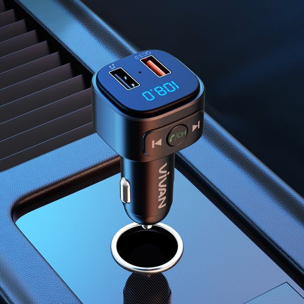 Vivan Car Charger VBT01 Transmintter Bluetooth 5.0 Black