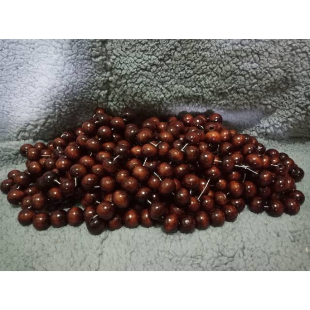 Manik kayu  warna  coklat  Shopee Indonesia