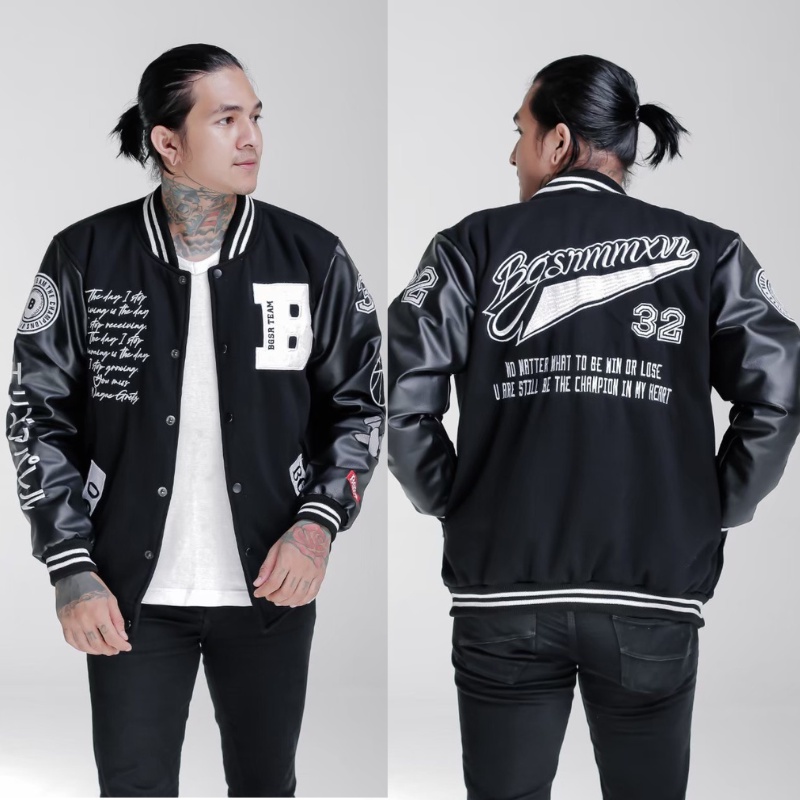 Jaket Varsity Pria STAR X-06 | Varsity Jacket Premium Bahan Kulit Best Jacket Varsity