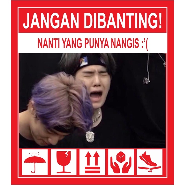 STIKER FRAGILE KPOP LUCU KOREA STIKER JANGAN DIBANTING-K